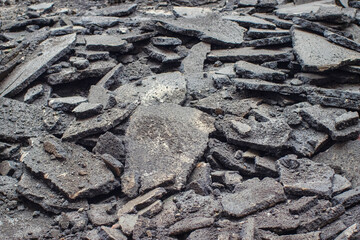 The texture of the broken cement