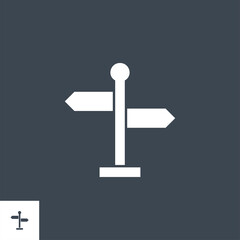 Signpost related vector glyph icon. Isolated on black background. Vector illustration.