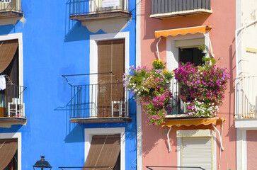 Casas de colores en Villajoyosa, España