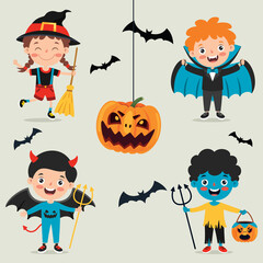 Halloween Design With Cartoon Character