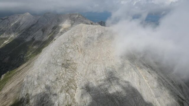 Aerial view of Vihren and Kutelo Peaks, Pirin Mountain, Bulgaria