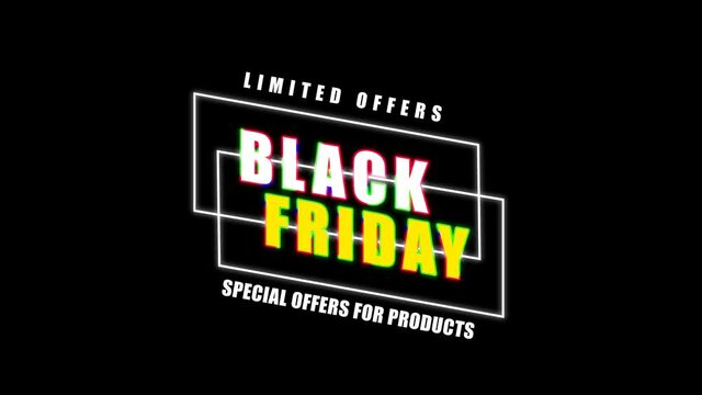 Black friday ultimate sale over black background High definition colorful animation scenes
