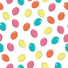 Seamless pattern with balloons in different colors