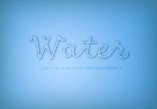 Water Texture Text Effect Mockup