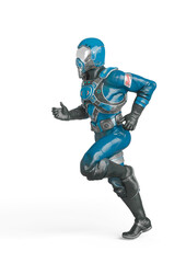 battle pilot is running in white background