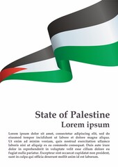 Flag of Palestine, State of Palestine.  Template for award design, an official document with the flag of Palestine. Bright, colorful vector illustration.