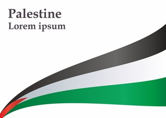 Flag of Palestine, State of Palestine. Bright, colorful vector illustration.