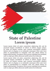 Flag of Palestine, State of Palestine.  Template for award design, an official document with the flag of Palestine. Bright, colorful vector illustration.