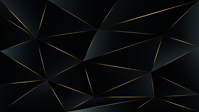 black triangle, dark wallpaper background with gold border line path