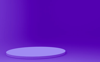 3d purple violet cylinder podium minimal studio background. Abstract 3d geometric shape object illustration render. Display for cosmetic perfume fashion product.