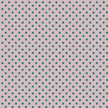 Shiny polka dot background mauve with turquoise or aqua tiny glitter spots and muted pink in 12x12 for design elements.
