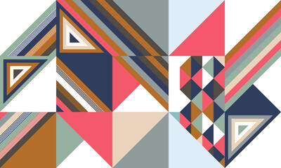 The background is assembled from geometric shapes into a simple flat ornament.