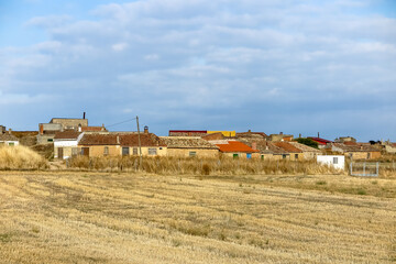 General view of the small village of Calzadilla de la Cueza, province of Palencia, autonomous...