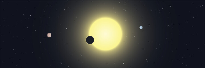 Star and Planet Transit Scene Panoramic Banner © pabloprat