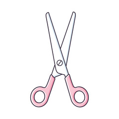 Pink scissors isolated