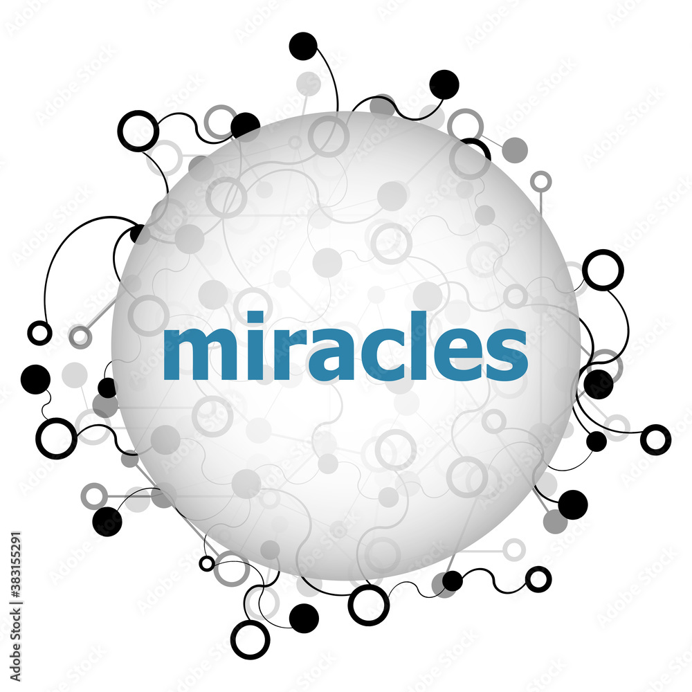 Poster text miracles. business concept . abstract geometric background with lines, circles and dots