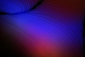 Dark Blue, Red vector background with bent lines.