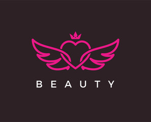 minimal beauty logo template - vector illustration