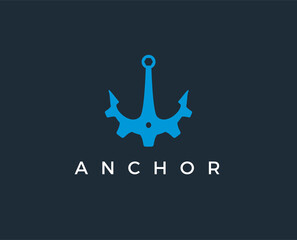minimal anchor logo template - vector illustration