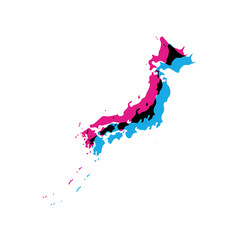 Fototapeta na wymiar Japan country silhouette