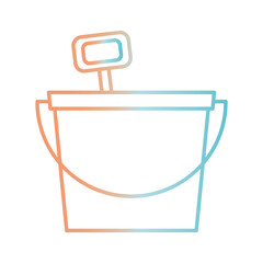 sand bucket with shovel gradient style icon vector design