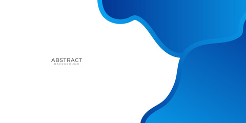 Modern blue abstract presentation background with white copy space and curve wave element. Paper layer circle blue abstract background. Curves and lines use for banner, cover, poster, wallpaper