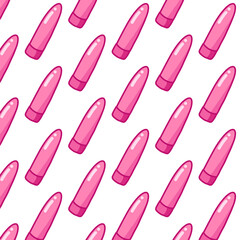 vibrator bullet sex toy seamless doodle pattern, vector color illustration