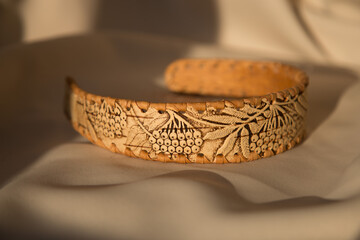hair band made of birch bark