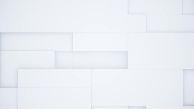 Abstract 3d white cubes squares animation background 4K. Animated shapes background. 4k render footage. Seamless loop.