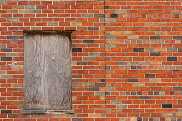 old brick wall with windows