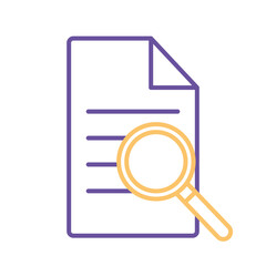 document with lupe line style icon vector design