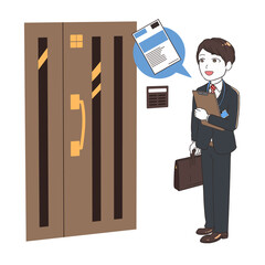 アンケートにため住宅を伺う調査員　男性