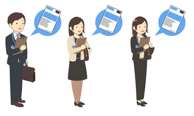 アンケートを取りに来た調査員　吹き出し(線無し)