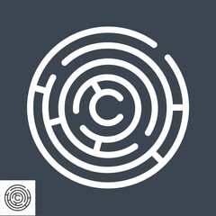 Labyrinth Thin Line Vector Icon. Flat icon isolated on the black background. Editable EPS file. Vector illustration.