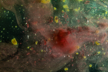 Organic fluids. Series of photographs of fluids. Abstract backgrounds. Simulation of organic fluids with paint, water and oil. Macro photography. Backgrounds for presentations.