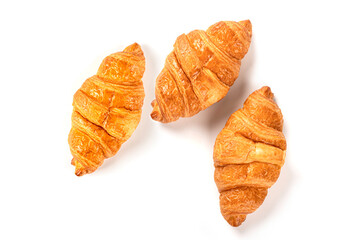 Croissant isolated on white background.