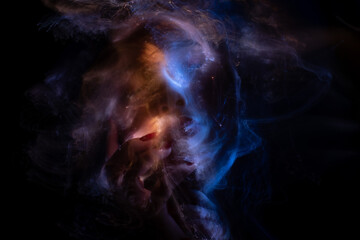 lightpainting portrait, new art direction, long exposure photo without photoshop, light drawing at long exposure	