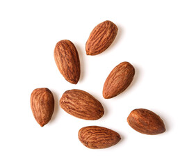 Almonds isolated on white background