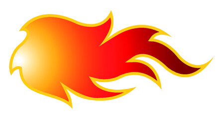 Fire flame vector art illustration isolated on white background. Ideal for logo design, stickers, decals and any kind of decoration.