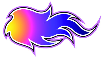 Fire flame vector art illustration isolated on white background. Ideal for logo design, stickers, decals and any kind of decoration.