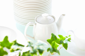 アイビーと食器