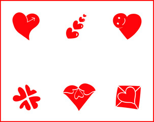 set of valentine hearts