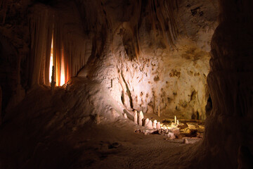Fototapeta na wymiar Impressive cave in Frasassi, Italy