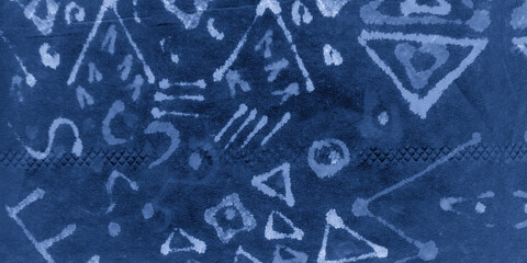 Indigo Abstract Ethnic Design. Artistic 