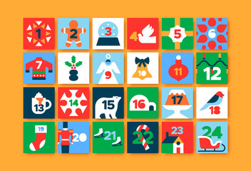 Christmas advent calendar number minimalist icon