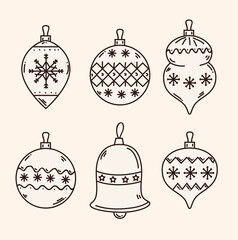 merry christmas spheres and bell design, winter season and decoration theme Vector illustration