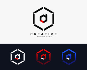 Letter D vector line hexagon logo design template. Elegant, modern and universal geometric logotype symbol. Vector illustration