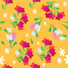 Red and white flower pattern illustration