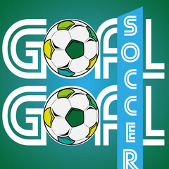 Goal celebration poster with a soccer balls - Vector