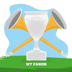 Soccer champion trophy. World cup - Vector illustration